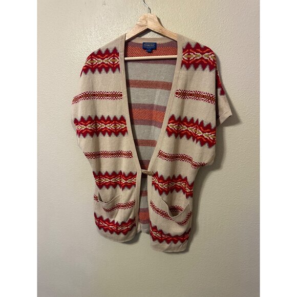 Pendleton Linen/Cotton Short Sleeved Aztec Winter Cardigan - Picture 2 of 9